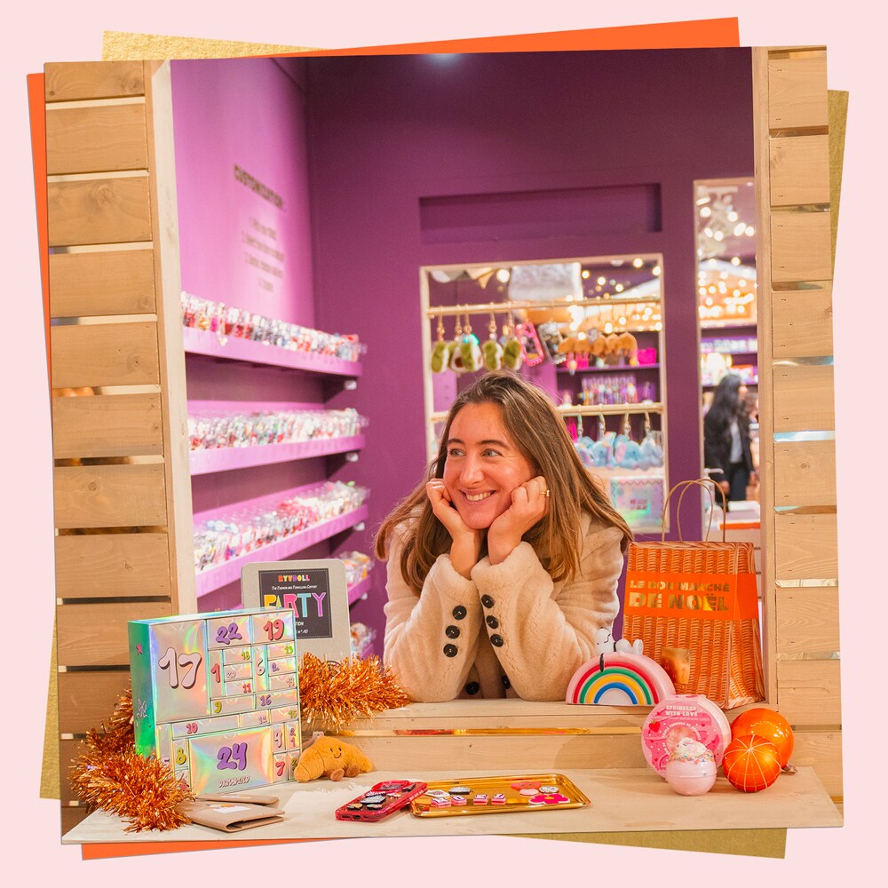 Bon Marchéです。 In Adeline's, trend spotter at Le Bon Marché, Christmas sack | Le